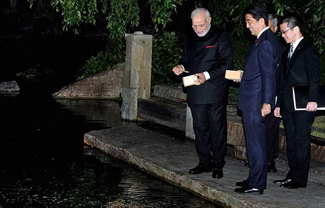 Modi and Abe in Kyoto, Japan